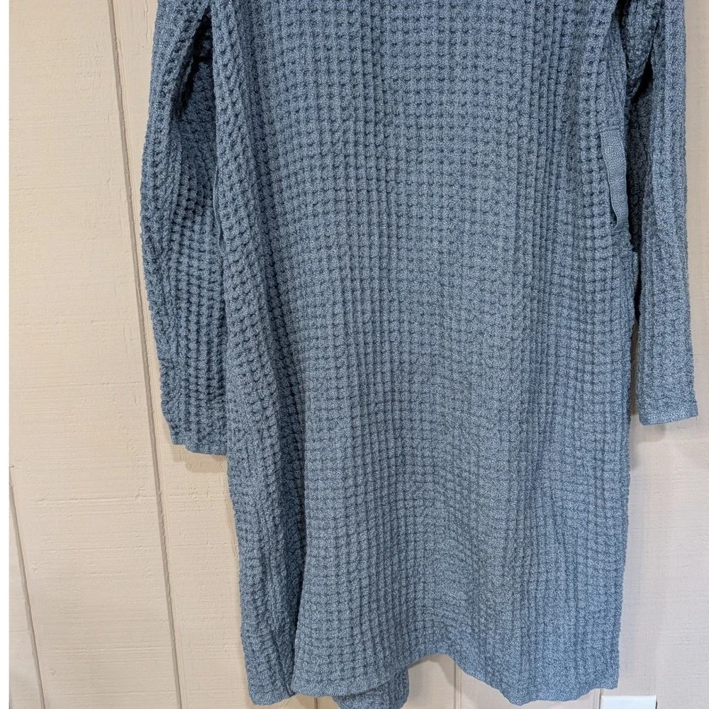 Onsen Hooded Waffle Robe Denim Blue Size L Supima Cotton Luxury Spa Huckberry‎